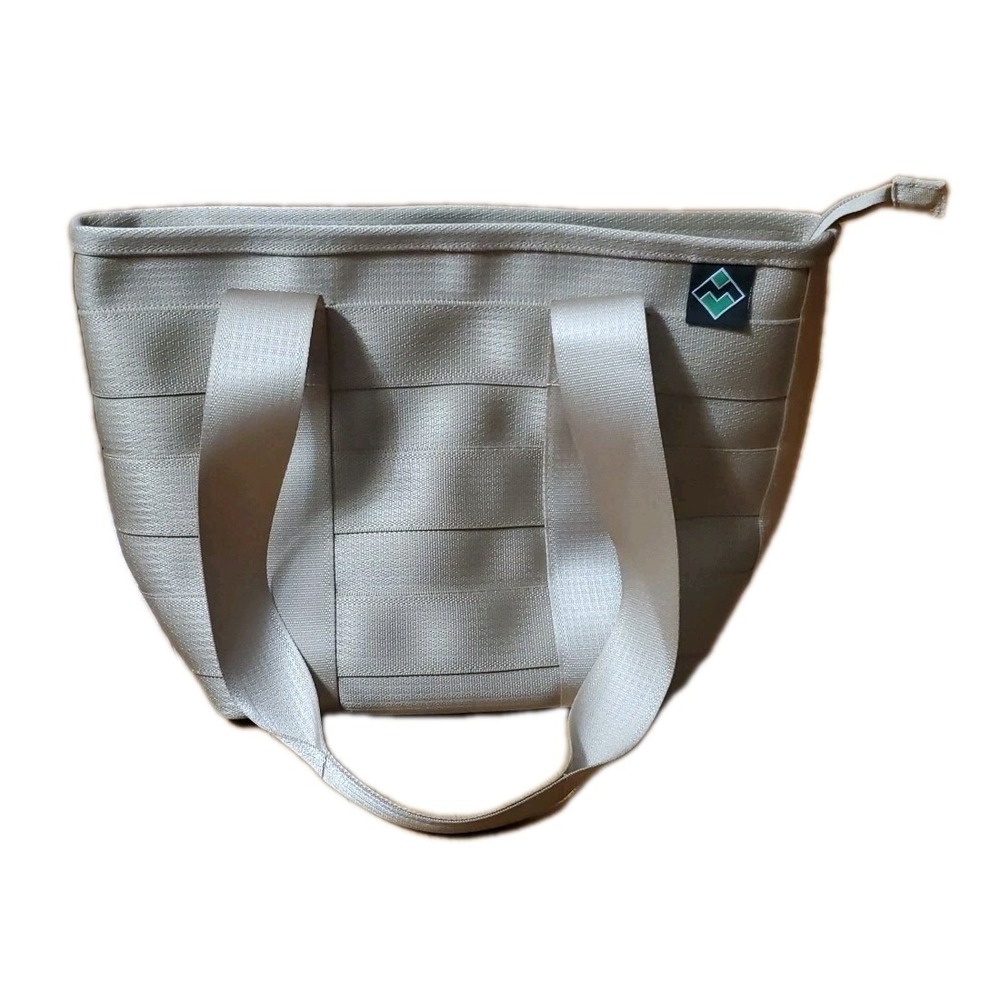 Seatbelt Campus Tote Bag‎ Maggie Bags Beige Large Footed Double Shoulder Strap